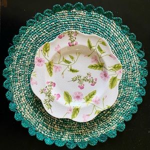 Crochet Rafia Placemat (Emerald)